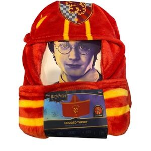 Harry Potter Gryffindor Hooded Throw Blanket 40x60 Quidditch Jersey New with Tag